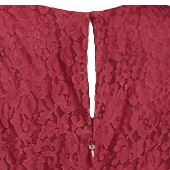 TORRID Plus Size rhubarb peplum lace longsleeve puff sleeve top 3X - Picture 11 of 16